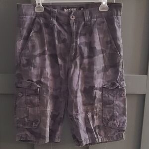 South Pole Gray Camo Cargo Shorts